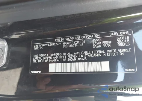 2017 Volvo S90 T6 Inscription from USA, damaged, VIN YV1A22ML6H1005914
